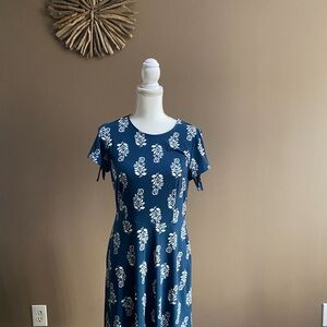 Ann Taylor Factory Blue Floral Midi Dress